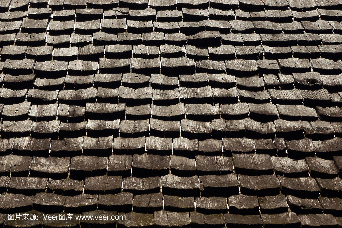 仿古木纹屋顶细节